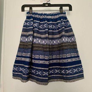 (NWT) Thai handmade in Chiangmai blue patterned cotton skirt
